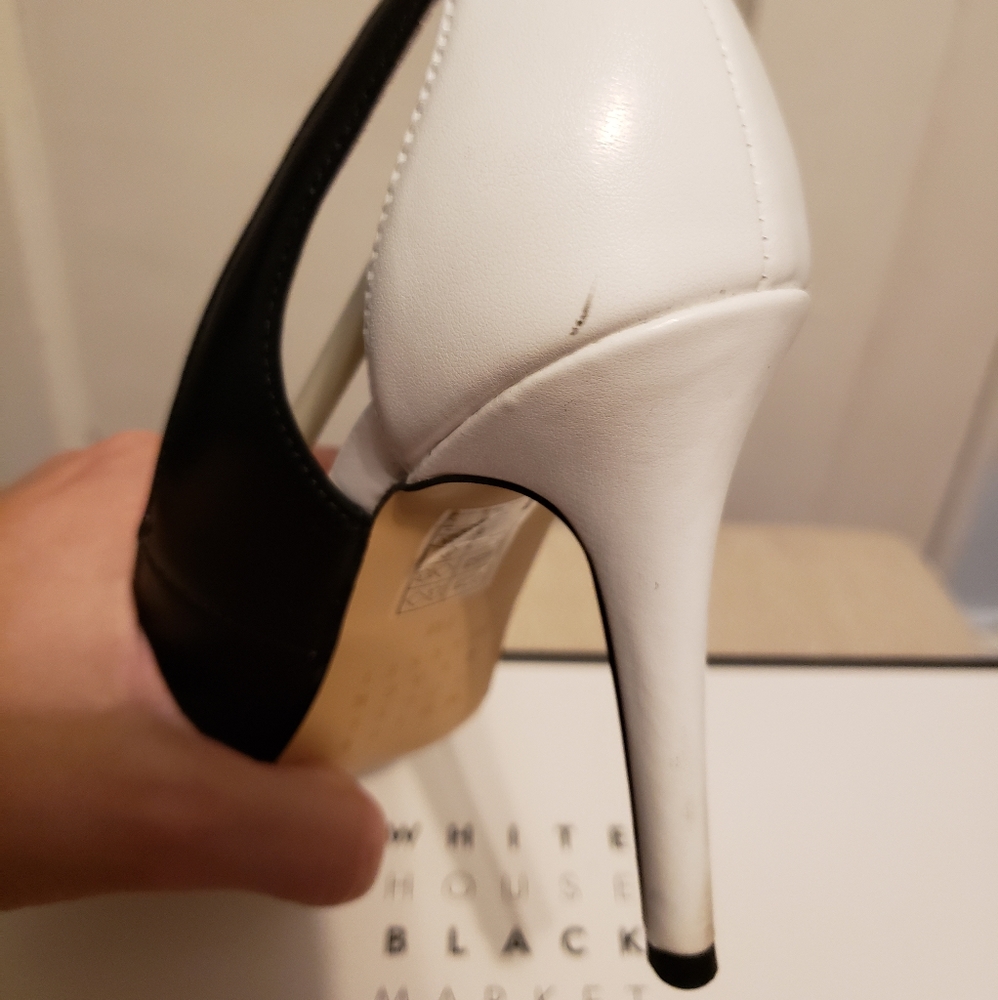 🖤🤍 WHBM Harper Cutout Heel Colorblock Pumps - Picture 7 of 12